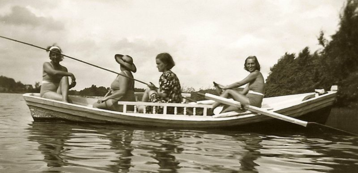 Four women in a boat